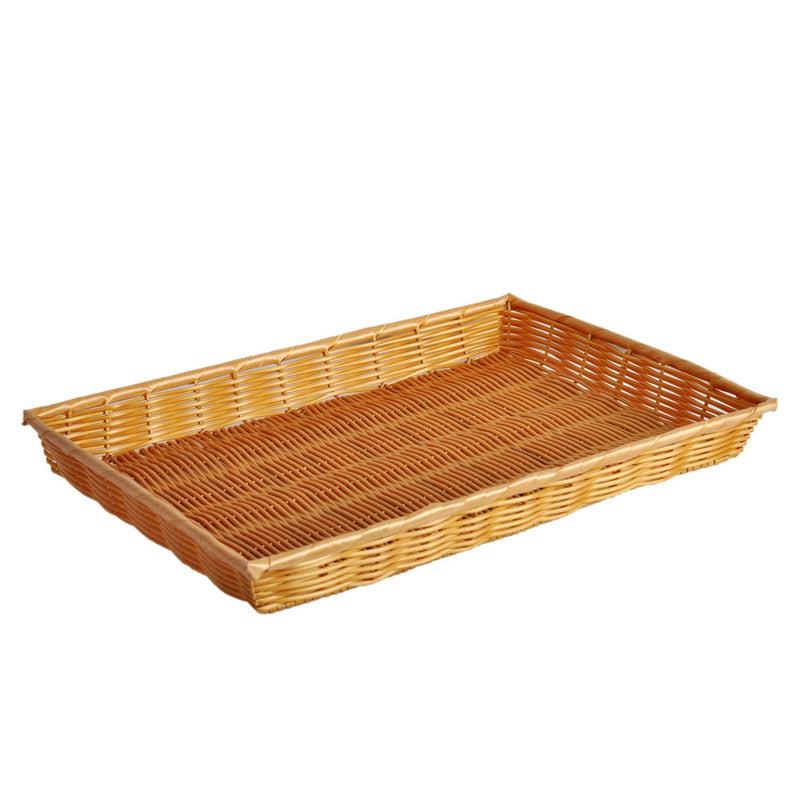 Thunder 18" x 13" x 2", Rectangular Hand-Woven Basket, Polypropylene Plus Polyethylene and Wire, Each