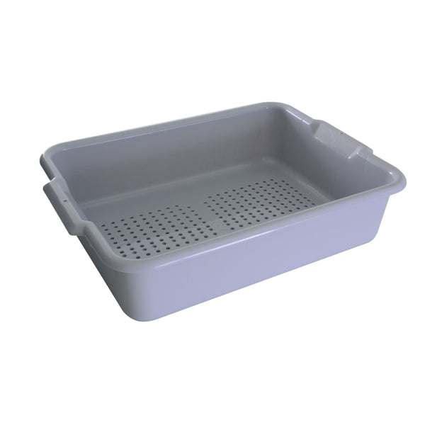 Thunder 20-1/2" x 15-1/2" x 5_, Perforated Bus Box, Gray Color, Polypropylene, Each