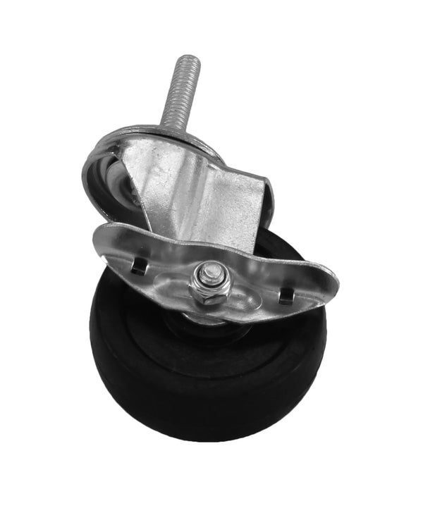 Thunder Rubber Wheel Caster with Brake, Stainless Steel Stem & Brake, Rubber Wheel, NSF, Each
