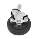 Thunder Rubber Wheel Caster with Brake, Stainless Steel Stem & Brake, Rubber Wheel, NSF, Each