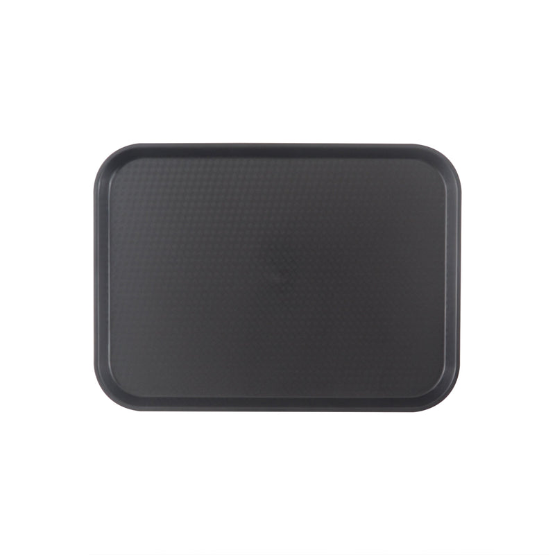 Thunder 10-1/2" x 13-5/8" x 7/8", Fast Food Tray, Rectangular, Black Color, Polypropylene, NSF, Each