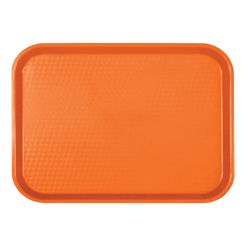 Thunder 10-1/2" x 13-5/8" x 7/8", Fast Food Tray, Rectangular, Orange Color, Polypropylene, NSF, Each