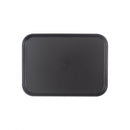 Thunder 12" x 16-1/4" x 7/8", Fast Food Tray, Rectangular, Black Color, Polypropylene, NSF, Each