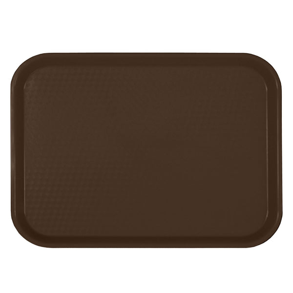 Thunder 12" x 16-1/4" x 7/8", Fast Food Tray, Rectangular, Brown Color, Polypropylene, NSF, Each