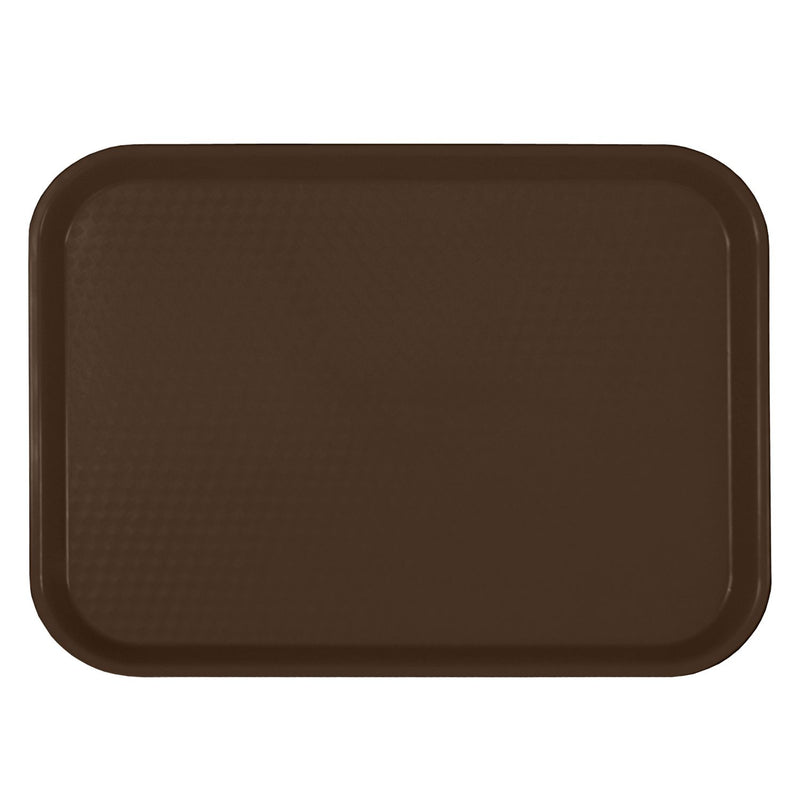 Thunder 12" x 16-1/4" x 7/8", Fast Food Tray, Rectangular, Brown Color, Polypropylene, NSF, Each