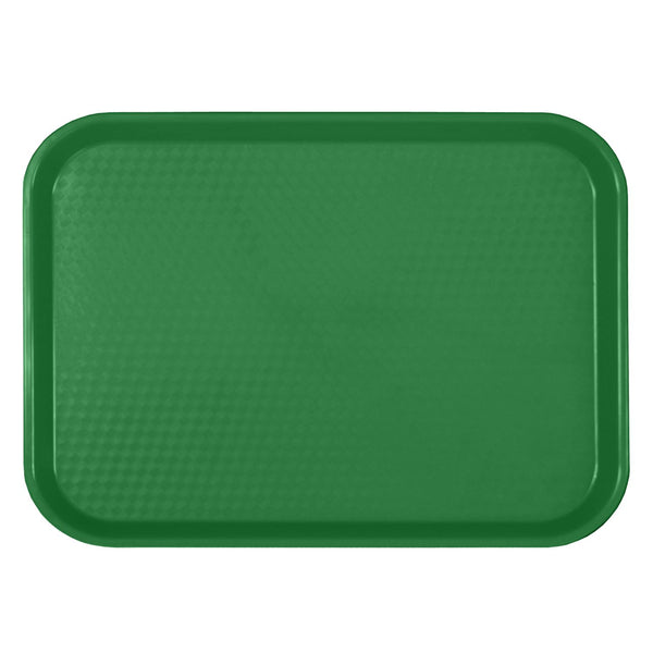 Thunder 12" x 16-1/4" x 7/8", Fast Food Tray, Rectangular, Green Color, Polypropylene, NSF, Each