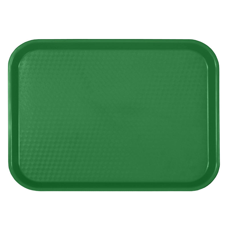 Thunder 12" x 16-1/4" x 7/8", Fast Food Tray, Rectangular, Green Color, Polypropylene, NSF, Each