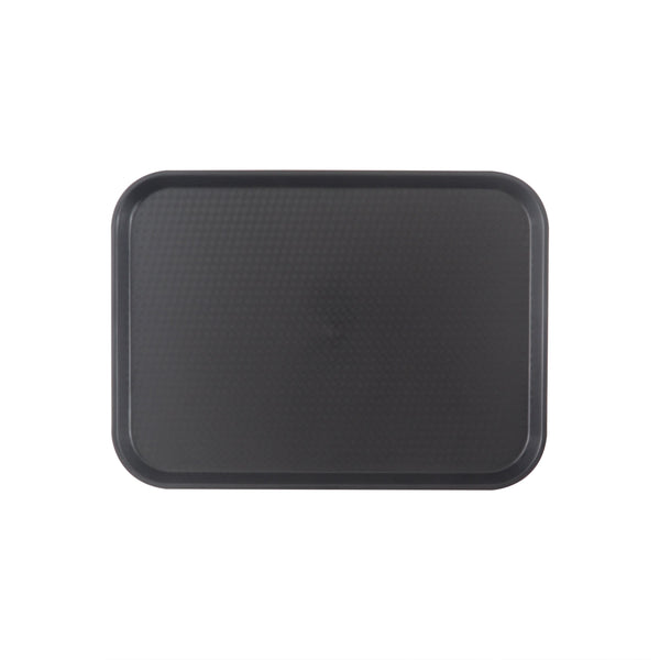 Thunder 14" x 17-3/4" x 7/8", Fast Food Tray, Rectangular, Plastic, Black Color, Polypropylene, NSF, Each