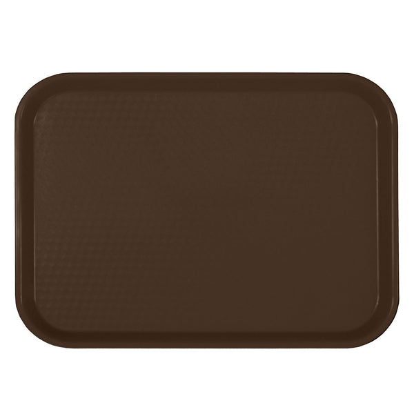 Thunder 14" x 17-3/4" x 7/8", Fast Food Tray, Rectangular, Plastic, Brown Color, Polypropylene, NSF, Each