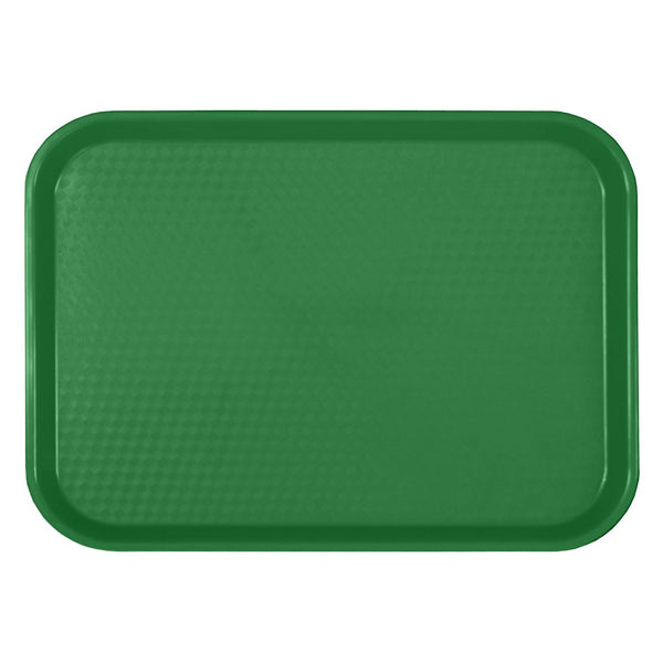 Thunder 14" x 17-3/4" x 7/8", Fast Food Tray, Rectangular, Plastic, Green Color, Polypropylene, NSF, Each
