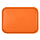 Thunder 14" x 17-3/4" x 7/8", Fast Food Tray, Rectangular, Plastic, Orange Color, Polypropylene, NSF, Each