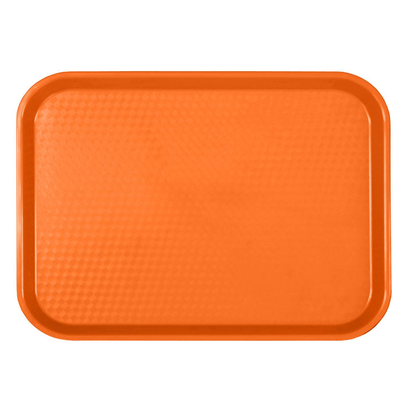 Thunder 14" x 17-3/4" x 7/8", Fast Food Tray, Rectangular, Plastic, Orange Color, Polypropylene, NSF, Each