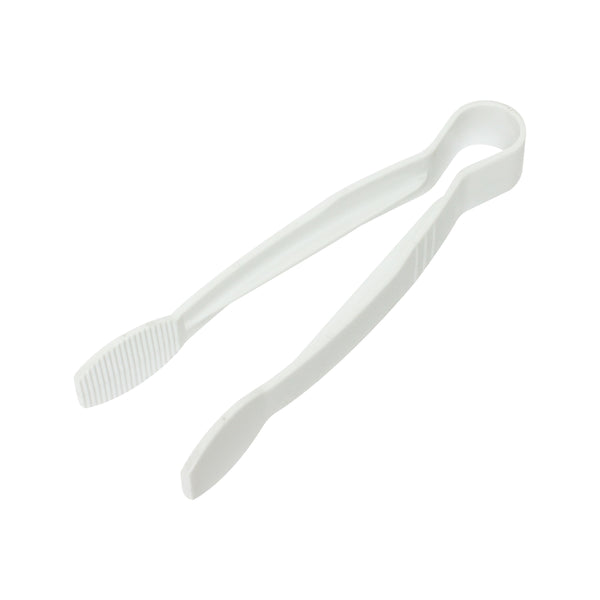 Thunder 9" x 2-1/2" x 1-5/8", Flat Grip Tong, White Color, Polycarbonate, One-Piece, NSF, Each