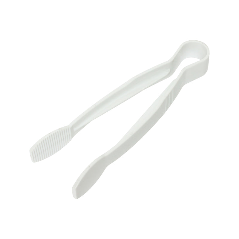 Thunder 9" x 2-1/2" x 1-5/8", Flat Grip Tong, White Color, Polycarbonate, One-Piece, NSF, Each