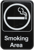 Thunder 6" x 9" x 1/8", Information Sign with Symbol, Smoking Area, Acrylonitrile Styrene, Easy Peel Self-Adhesive, Each