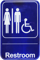 Thunder 6" x 9" x 1/8", Information Sign with Symbol, Restrooms/Accessible, Acrylonitrile Styrene, Easy Peel Self-Adhesive, Each