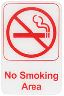 Thunder 6" x 9" x 1/8", Information Sign with Symbol, No Smoking Area, Acrylonitrile Styrene, Easy Peel Self-Adhesive, Each