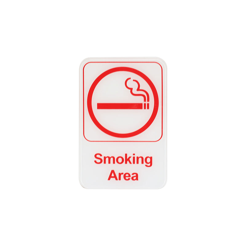 Thunder 6" x 9" x 1/8", Information Sign with Symbol, Smoking Area, Acrylonitrile Styrene, Easy Peel Self-Adhesive, Each
