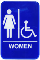 Thunder 6" x 9" x 1/8", Information Sign with Symbol, Women/Accessible, Acrylonitrile Styrene, Easy Peel Self-Adhesive, Each