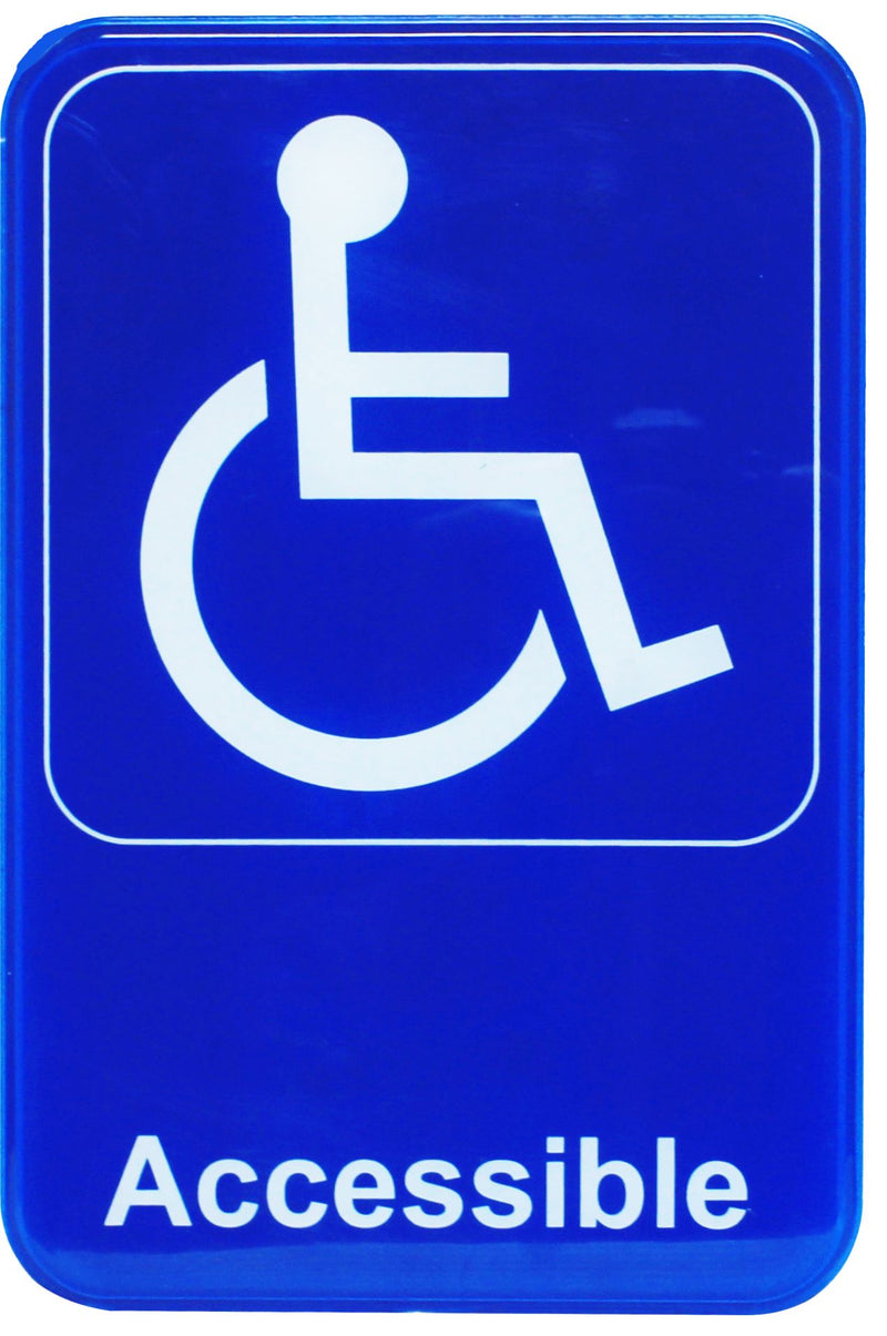 Thunder 6" x 9" x 1/8", Information Sign with Symbol, Accessible, Acrylonitrile Styrene, Easy Peel Self-Adhesive, Each