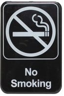 Thunder 6" x 9" x 1/8", Information Sign with Symbol, No Smoking, Acrylonitrile Styrene, Easy Peel Self-Adhesive, Each