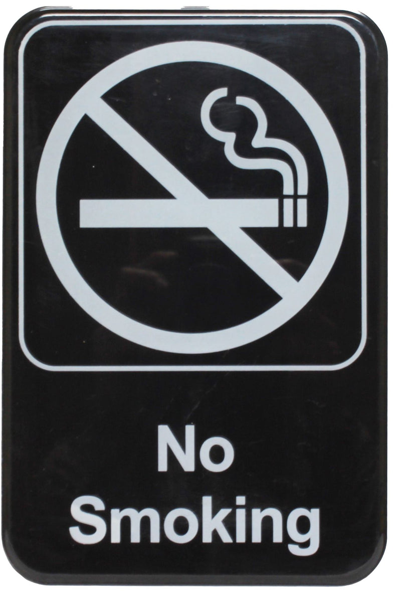 Thunder 6" x 9" x 1/8", Information Sign with Symbol, No Smoking, Acrylonitrile Styrene, Easy Peel Self-Adhesive, Each