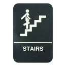 Thunder 6" x 9" x 1/8", Information Sign with Braille, Stairs, Acrylonitrile Styrene, Easy Peel Self-Adhesive, Braille, Each