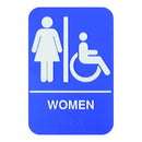 Thunder 6" x 9" x 1/8", Information Sign with Braille, Women/Accessible, Acrylonitrile Styrene, Easy Peel Self-Adhesive, Braille, Each
