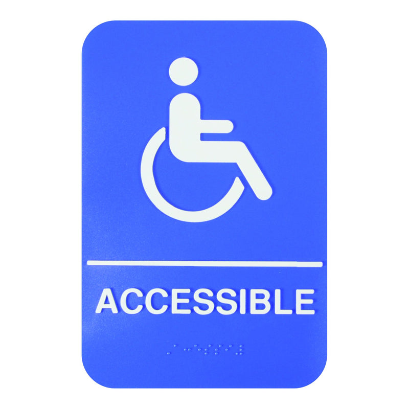 Thunder 6" x 9" x 1/8", Information Sign with Braille, Accessible, Acrylonitrile Styrene, Easy Peel Self-Adhesive, Braille, Each