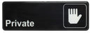 Thunder 9" x 3" x 1/8", Information Sign with Symbol, Private, Acrylonitrile Styrene, Easy Peel Self-Adhesive, Each