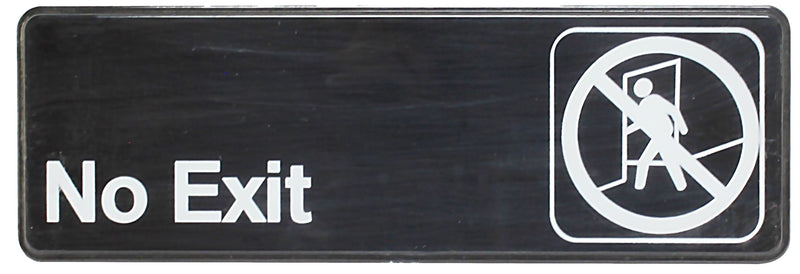 Thunder 9" x 3" x 1/8", Information Sign with Symbol, No Exit, Acrylonitrile Styrene, Easy Peel Self-Adhesive, Each