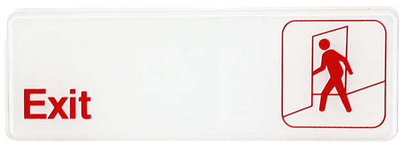 Thunder 9" x 3" x 1/8", Information Sign with Symbol, Exit, Acrylonitrile Styrene, Easy Peel Self-Adhesive, Each