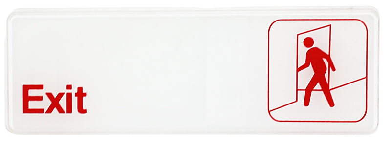 Thunder 9" x 3" x 1/8", Information Sign with Symbol, Exit, Acrylonitrile Styrene, Easy Peel Self-Adhesive, Each