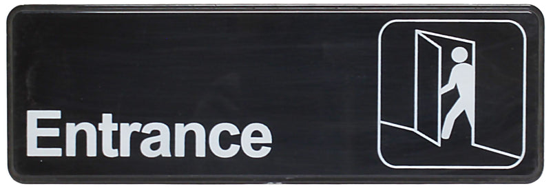 Thunder 9" x 3" x 1/8", Information Sign with Symbol, Entrance, Acrylonitrile Styrene, Easy Peel Self-Adhesive, Each