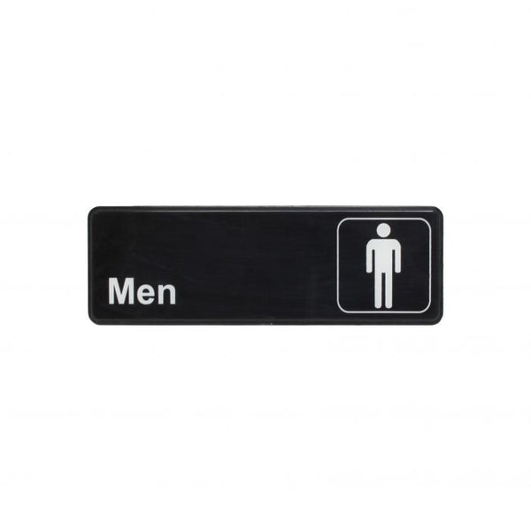 Thunder 9" x 3" x 1/8", Information Sign with Symbol, Men, Acrylonitrile Styrene, Easy Peel Self-Adhesive, Each