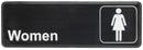 Thunder 9" x 3" x 1/8", Information Sign with Symbol, Women, Acrylonitrile Styrene, Easy Peel Self-Adhesive, Each