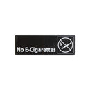 Thunder 9" x 3" x 1/8", Information Sign with Symbol, No E-Cigarettes, Acrylonitrile Styrene, Easy Peel Self-Adhesive, Each