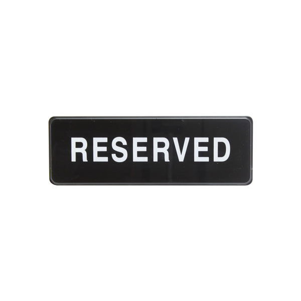 Thunder 9" x 3" x 1/8", Information Sign with Symbol, Reserved, Acrylonitrile Styrene, Easy Peel Self-Adhesive, Each