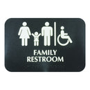 Thunder 9" x 6" x 1/8", Information Sign with Braille, Family Restroom/Accessible, Acrylonitrile Styrene, Easy Peel Self-Adhesive, Braille, Each