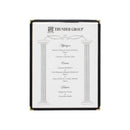 Thunder Single Menu Cover, 8-1/2" x 11", Black Color Trim, Faux Leather, PolyVinyl Chloride & Polyurethane, Each