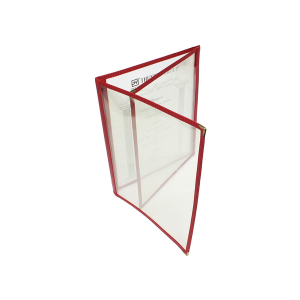 Thunder Triple Fold Menu Cover, 8-1/2" x 11", Maroon Color Trim, Faux Leather, PolyVinyl Chloride & Polyurethane, Each