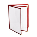 Thunder 3 Page Book Fold Menu Cover, 8-1/2" x 11", Maroon Color Trim, Faux Leather, PolyVinyl Chloride & Polyurethane, Each
