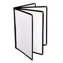 Thunder 4 Page Book Fold Menu Cover, 8-1/2" x 11", Black Color Trim, Faux Leather, PolyVinyl Chloride & Polyurethane, Each