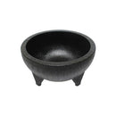 Thunder 56 oz, 8-5/8" Diameter x 4" Height, Molcajete Salsa Bowl, Black Color, Polypropylene, Pack of 4