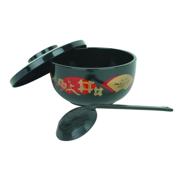 Thunder 30 oz, 5-3/4" Diameter x 3" Height, Donburi Black Color Bowl, Each