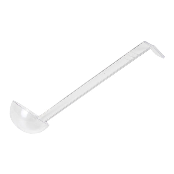 Thunder 1 oz, 10-1/2" x 2-3/8" x 1-7/8", Ladle, Clear Color, Polycarbonate, One-Piece Construction, NSF, Each