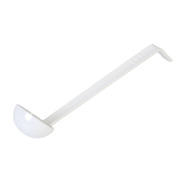 Thunder 1 oz, 10-1/2" x 2-3/8" x 1-7/8", Ladle, White Color, Polycarbonate, One-Piece Construction, NSF, Each