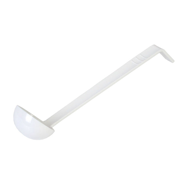 Thunder 1 oz, 13" x 2-3/8" x 2", Ladle, White Color, Polycarbonate, One-Piece Construction, NSF, Each