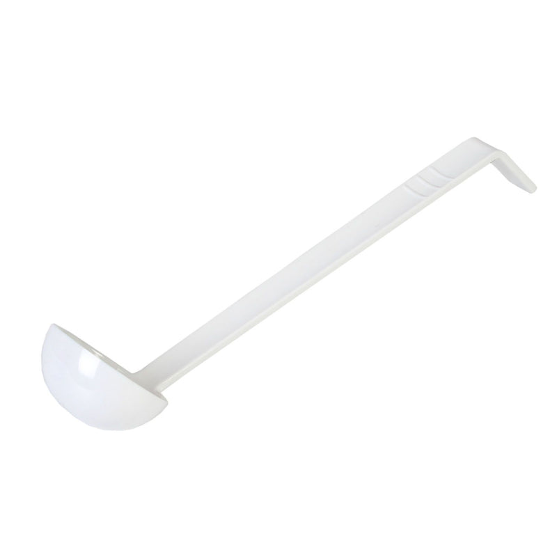 Thunder 1 oz, 13" x 2-3/8" x 2", Ladle, White Color, Polycarbonate, One-Piece Construction, NSF, Each