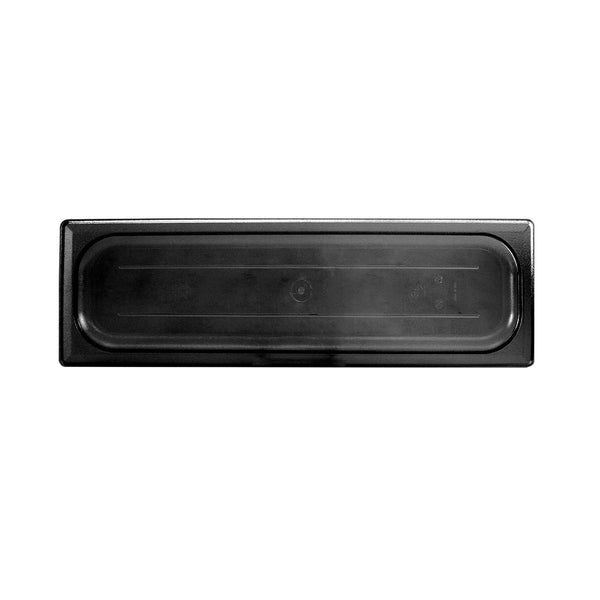 Thunder Half Size Long, Solid Cover For Food Pan, Black Color, Polycarbonate, NSF, Each